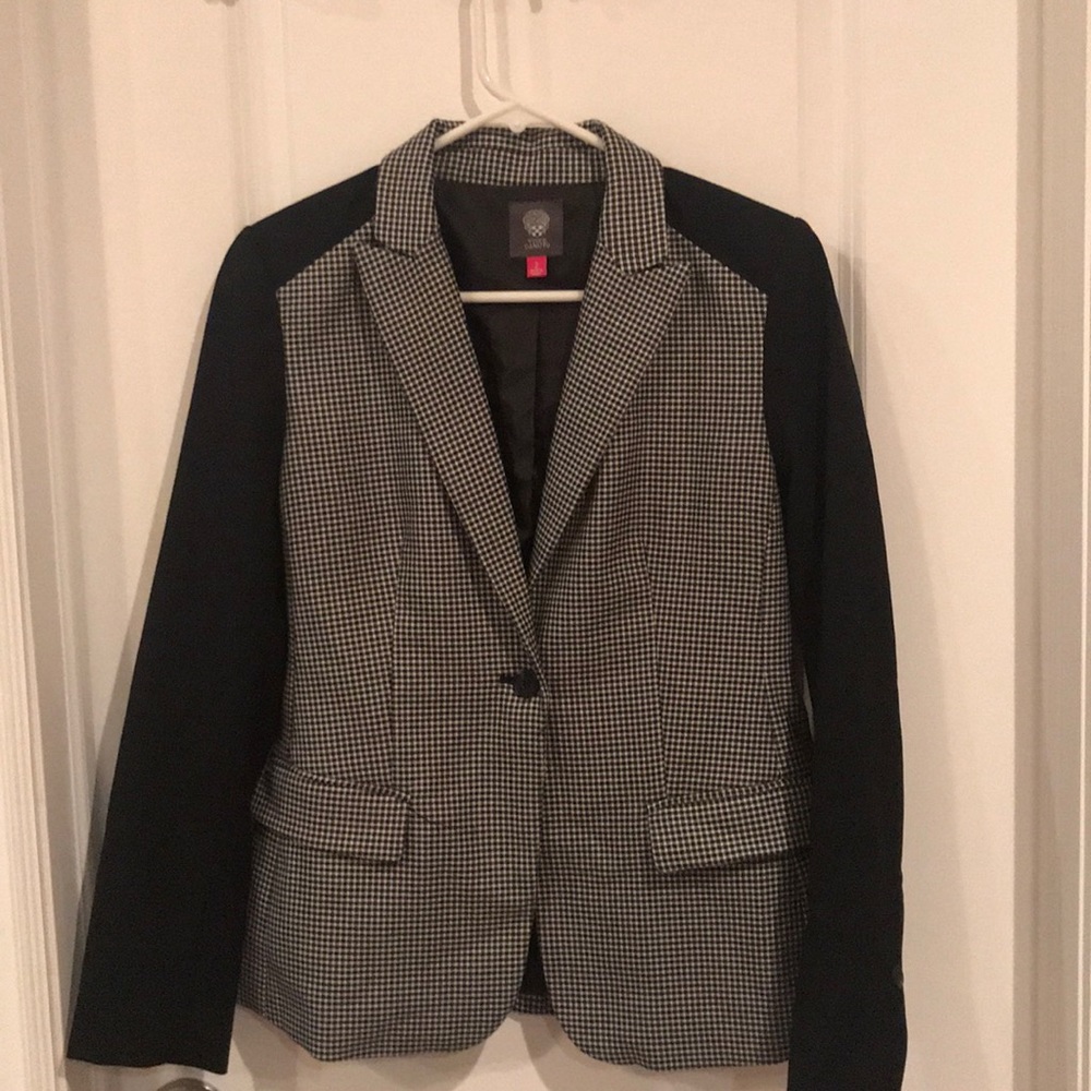 Vince Camuto Black and White Checkered Blazer